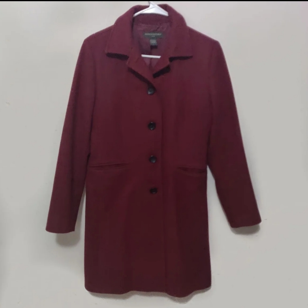 Banana republic bugurndy wool coat